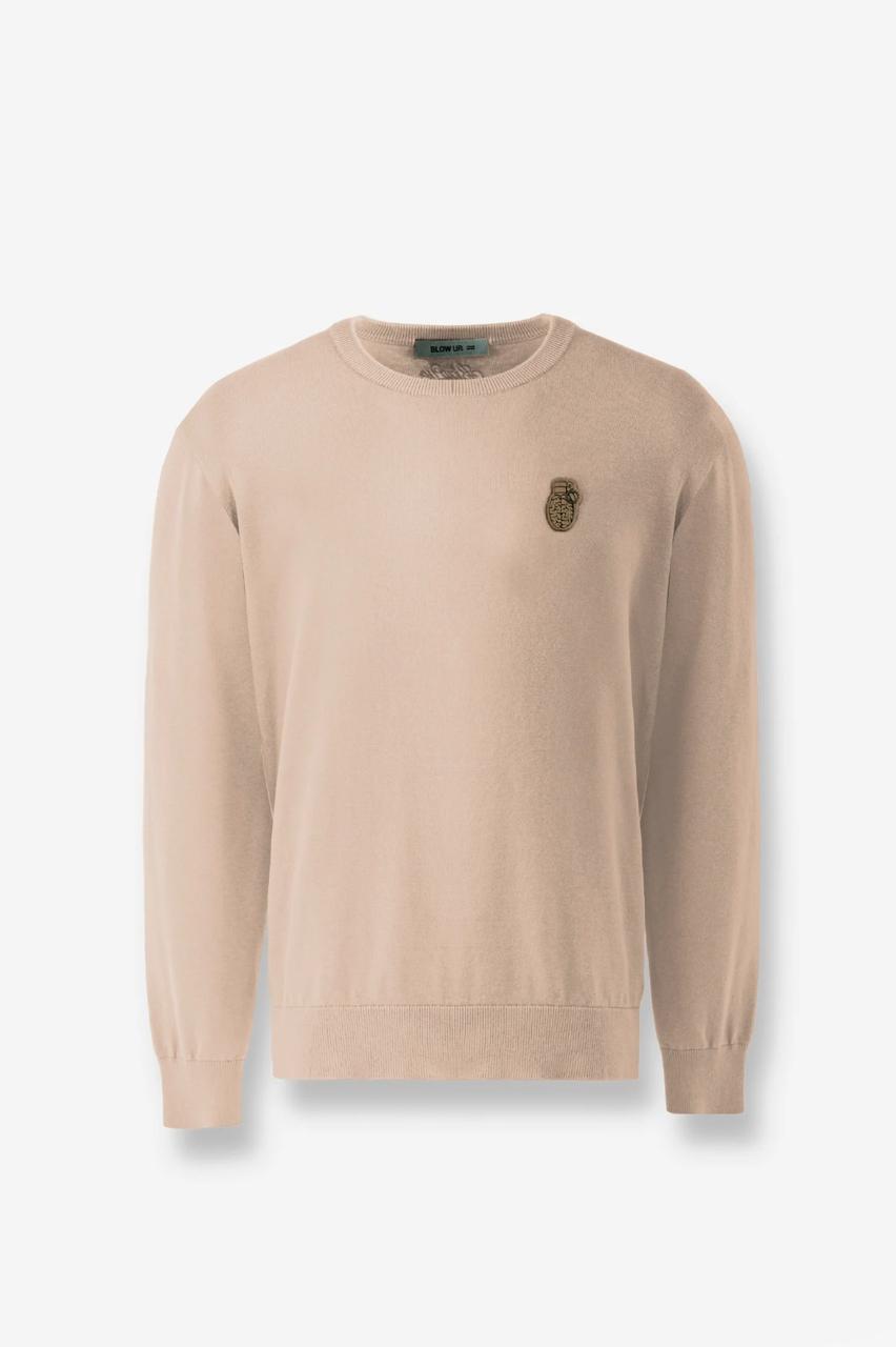 KNITTED SWEATER BROWN BLOW UP