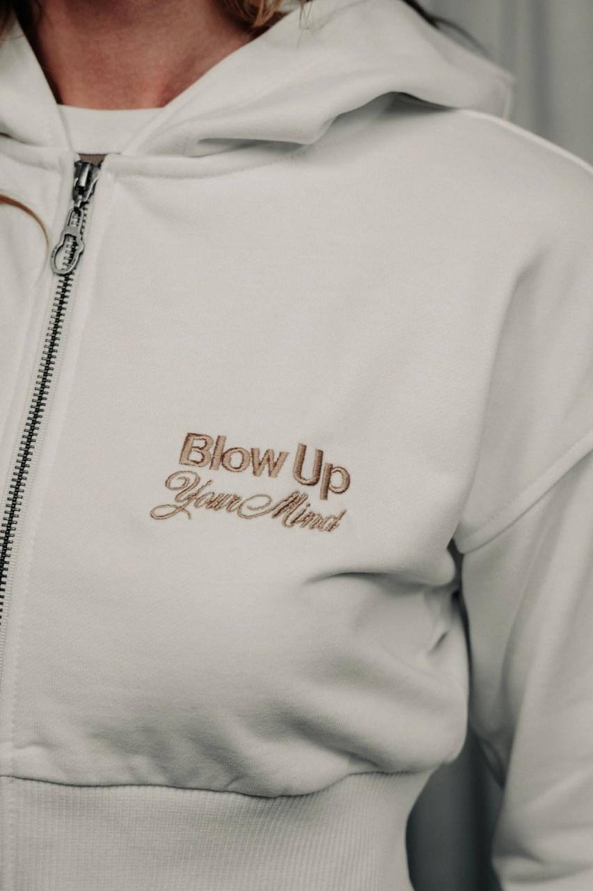 SHORT HOODIE IVORY BLOW UP