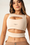 TOP EDEN BEIGE Y NEGRO